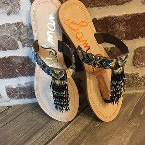 New Sam Edelman beaded thong sandals